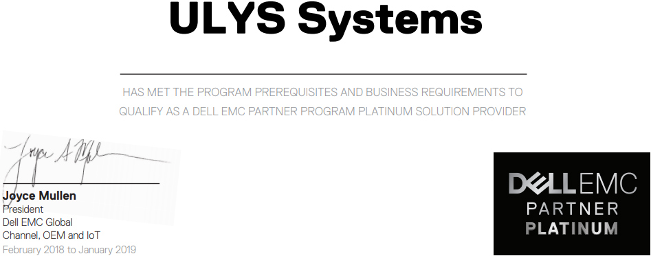 ULYS SYSTEMS Dell EMC Platinum Partner